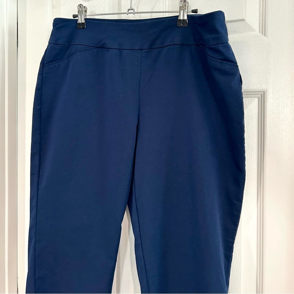 Croft & Barrow Women Capri Cropped Pants Sz 14 Stretch Navy Blue Mid Rise NWOT - Picture 4 of 13